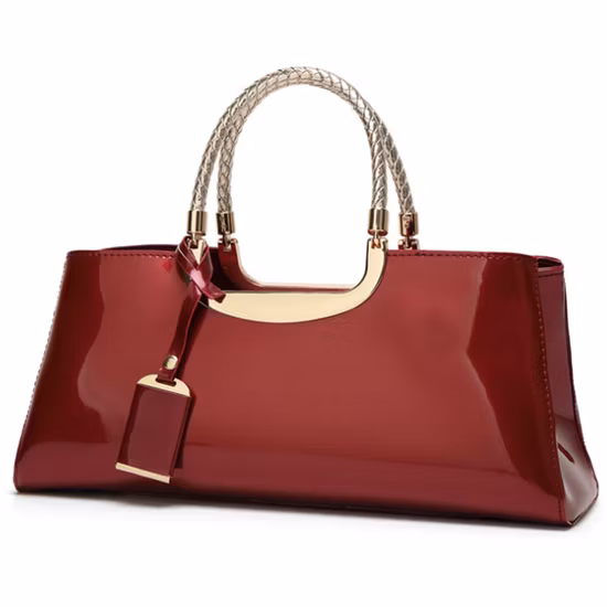 Novas bolsas femininas de couro envernizado sólido brilhante e de alta qualidade, bolsas femininas simples e luxuosas, produtos de venda de bolsas de mensageiro de ombro casuais